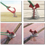 Deck Plank Board Tent Stakes Aluminum Spring Anchor Fishbone Guyline Cord Adjuster Tent Pegs with Carabiners for Outdoor Camping