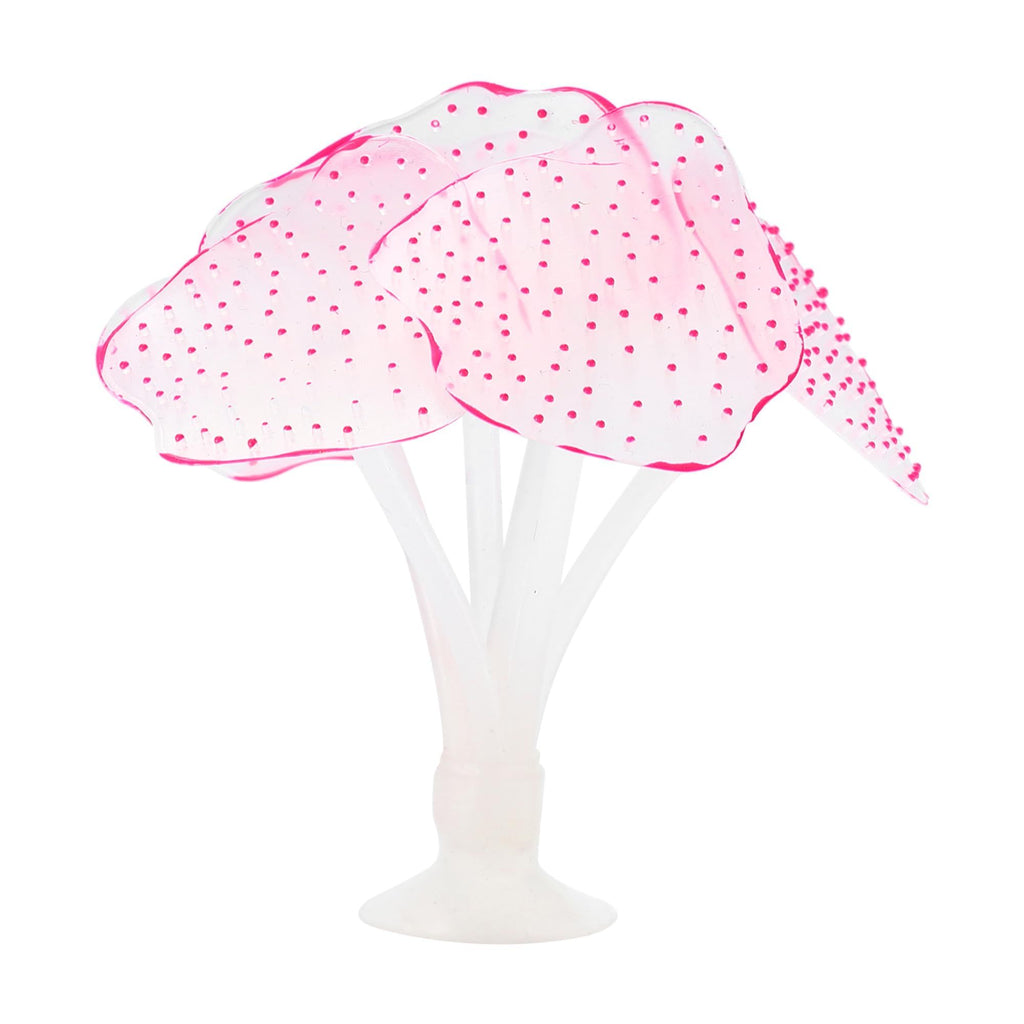 Silicone Glowing Simulaion Coral, Fluorescence Aquatic Artificial Coral for Aquarium Create beautiful scenery in your fish(Pink)