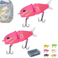 Glide Bait, Raptor Glide Bait with Freshwater Saltwater Multi Jointed Swimbait Wobbler, Wide S Motion Smooth Baits with Double Hook for Bass Pike Fishing