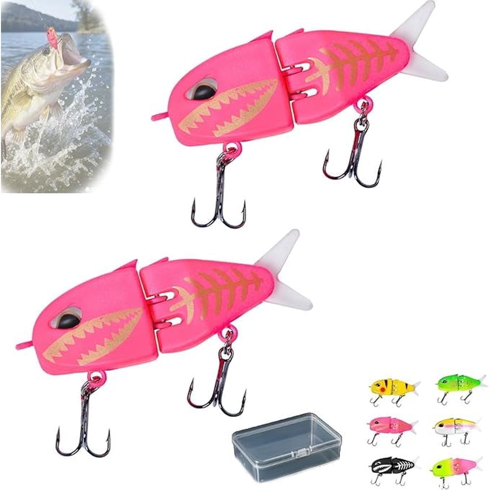 Glide Bait, Raptor Glide Bait with Freshwater Saltwater Multi Jointed Swimbait Wobbler, Wide S Motion Smooth Baits with Double Hook for Bass Pike Fishing
