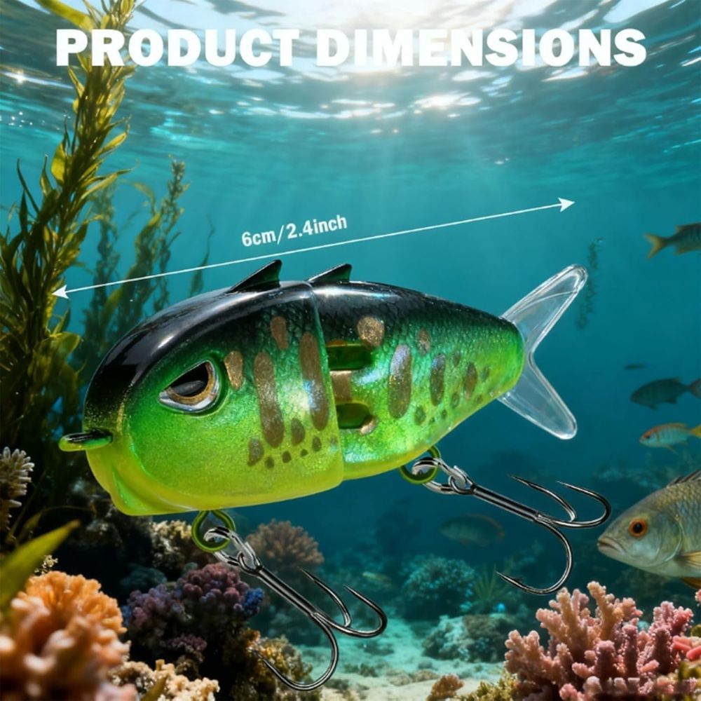 Glide Bait, Raptor Glide Bait with Freshwater Saltwater Multi Jointed Swimbait Wobbler, Wide S Motion Smooth Baits with Double Hook for Bass Pike Fishing