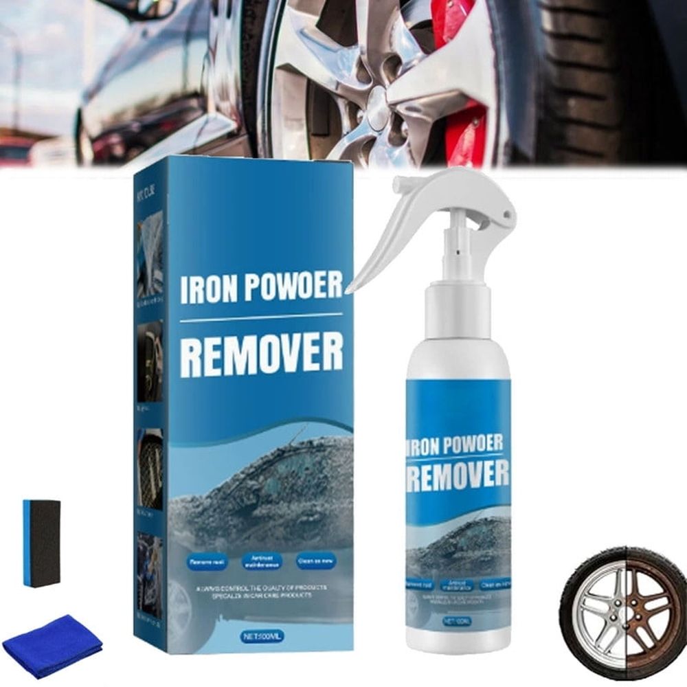 100ml Iron Powder Remover Spray,  New Concentrate Iron Powder Remover, Quick-Acting Automotive Rust RemoverSpray for Vehicles, Metal, Bikes, Tools, Cars & Household Surface