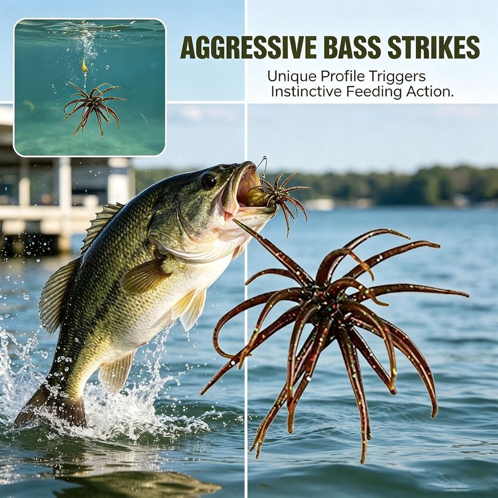 Simulation Sea Urchin Bait, Sea Urchin Bait, Tentacle Creature Lure, Durable  Material Swimbait, for Lake Fishing
