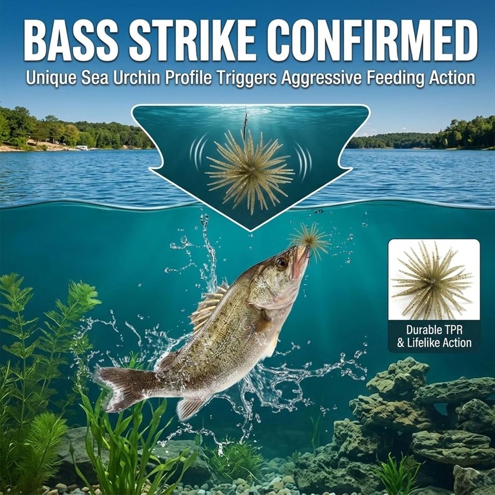 Simulation Sea Urchin Bait, Sea Urchin Bait, Tentacle Creature Lure, Durable  Material Swimbait, for Lake Fishing