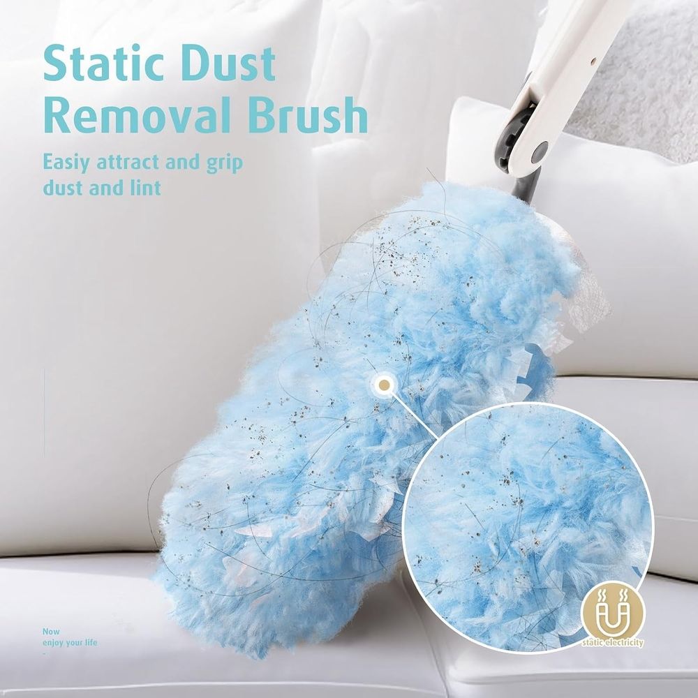 30 Count Heavy Duty Duster Refills with Extendable Handle Starter Kit,360° Disposable Microfiber Feather Dusters