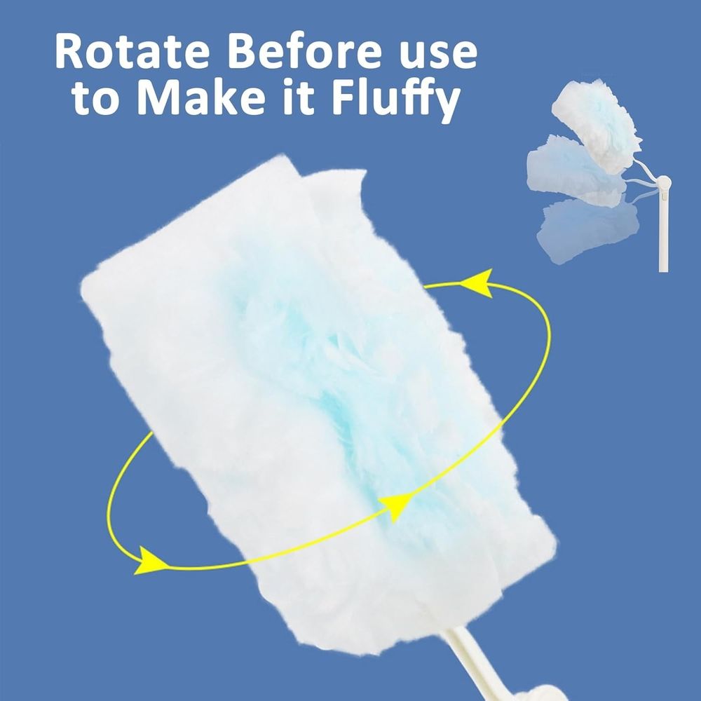 30 Count Heavy Duty Duster Refills with Extendable Handle Starter Kit,360° Disposable Microfiber Feather Dusters