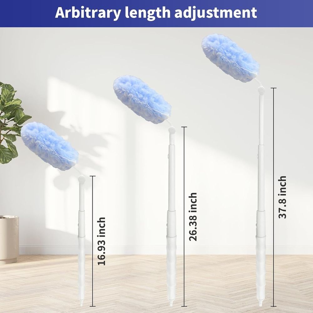 30 Count Heavy Duty Duster Refills with Extendable Handle Starter Kit,360° Disposable Microfiber Feather Dusters