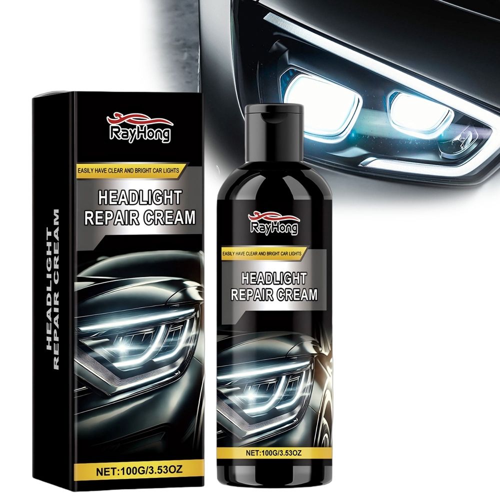 Headlight Repair Cream,  New Car Headlight Refurbish Agent,-100g for Brighter, Cars, Trucks, Motorcycles, RVs Clearer Headlights, Suitable