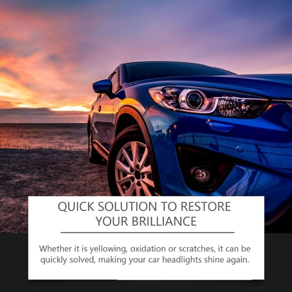 Headlight Restoration Spray Kit with Clear Coat & Polishing Sponge, Professional Headlight Cleaner and Restorer for Oxidized, Yellowed, and Cloudy Automotive Headlights