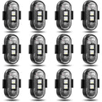 12PCS Wireless Led Strobe Lights, Wireless LED Strobe Lights with Remote Control, 7 Colors IP65 Waterproof USB High Brightness Anti-Collision for Car Motorcycle Drone
