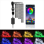 Motorcycle LED Light Kit | 12V Flexible Waterproof Neon Strip Lights | Multi-Color RGB with App & Remote Control | 8 Colors & 16 Modes | For Bikes & ATVs
