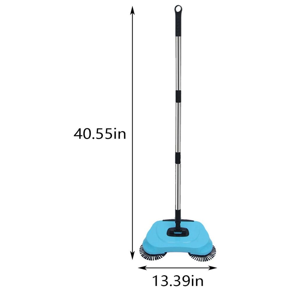 Hand Push Sweeper | Dry Sweep and Wet Drag Floor Cleaner with 2 Corner Brushes | Lightweight Manual Sweeping Mopping Machine for Hard Floors | Home, Office, and Apartment Cleaning Tool for Pet Hair