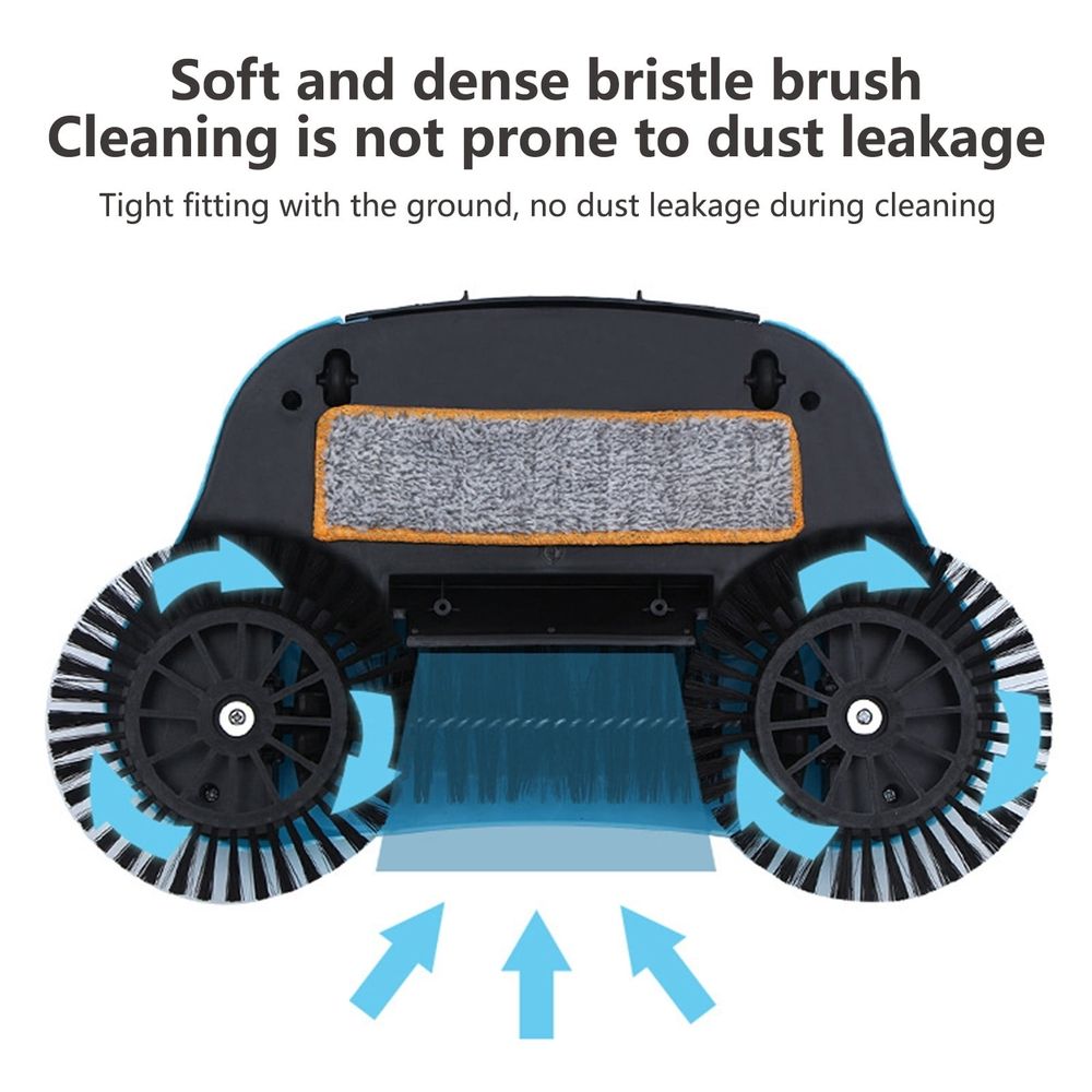 Hand Push Sweeper | Dry Sweep and Wet Drag Floor Cleaner with 2 Corner Brushes | Lightweight Manual Sweeping Mopping Machine for Hard Floors | Home, Office, and Apartment Cleaning Tool for Pet Hair