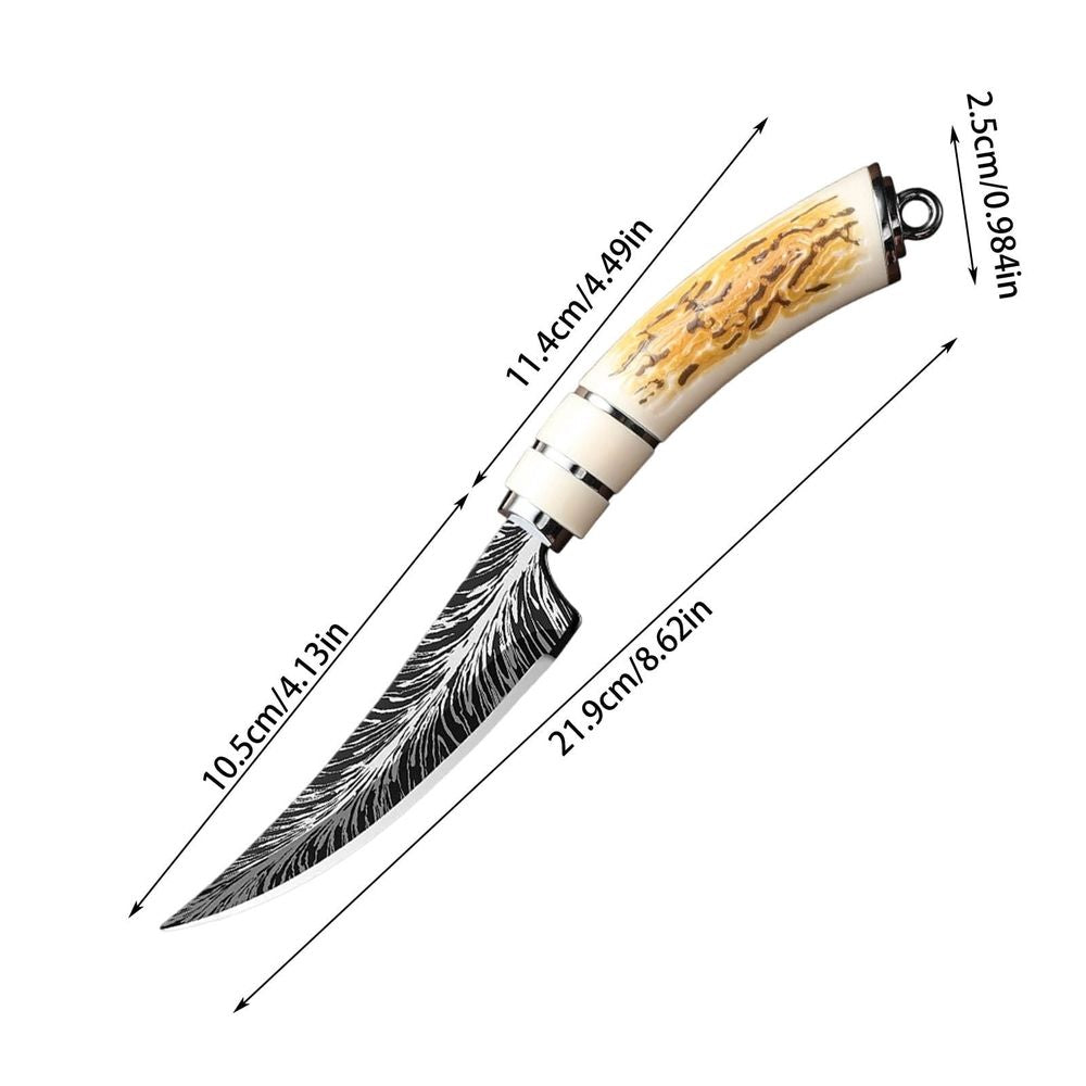 Outdoor Survival Knife, Damascus Hunting Knife, Perfect for Hunting, Camping, Hiking, Outdoor, Bushcraft