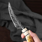 Outdoor Survival Knife, Damascus Hunting Knife, Perfect for Hunting, Camping, Hiking, Outdoor, Bushcraft
