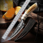 Outdoor Survival Knife, Damascus Hunting Knife, Perfect for Hunting, Camping, Hiking, Outdoor, Bushcraft