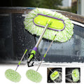 Car Wash Mop Soft Bristle Brush with Telescopic Long Pole - Adjustable Car Cleaning Tool for Auto Detailing, Truck, RV - Non-Scratch Scratch-Free Car Wash Brush for Home Garage Use