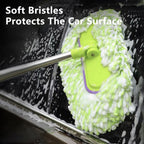 Car Wash Mop Soft Bristle Brush with Telescopic Long Pole - Adjustable Car Cleaning Tool for Auto Detailing, Truck, RV - Non-Scratch Scratch-Free Car Wash Brush for Home Garage Use