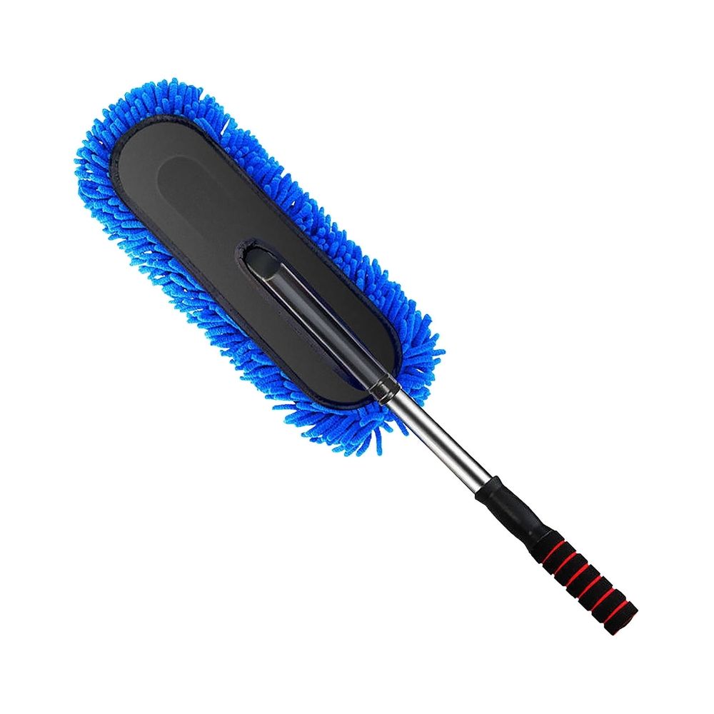 Multi-Purpose Cleaning Brush with Retractable Handle for Car, Truck, RV, Motorcycle, and Home Use | Microfiber Scratch-Free Detail Brush with Telescoping Pole | Reusable Duster | 29.5 Inch Extended