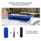 Multi-Purpose Cleaning Brush with Retractable Handle for Car, Truck, RV, Motorcycle, and Home Use | Microfiber Scratch-Free Detail Brush with Telescoping Pole | Reusable Duster | 29.5 Inch Extended