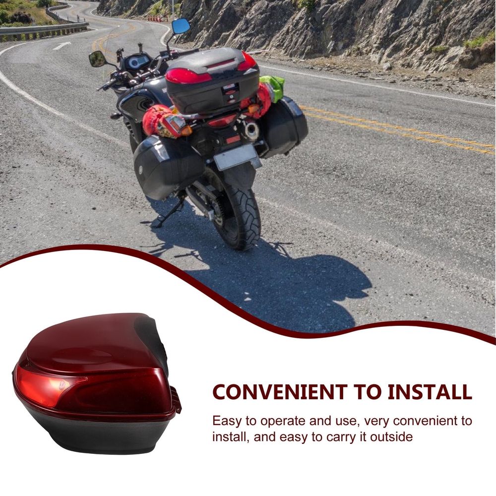 Durable Dark Red Motorcycle Storage Case for Riding Essentials 1Set