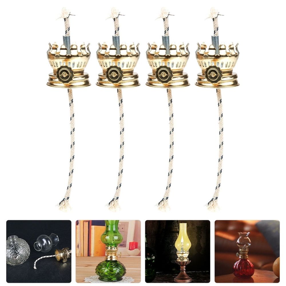 4Pcs Oil Lamp Wick Holder Replacement Durable Kerosene Lamp Parts for Home Use