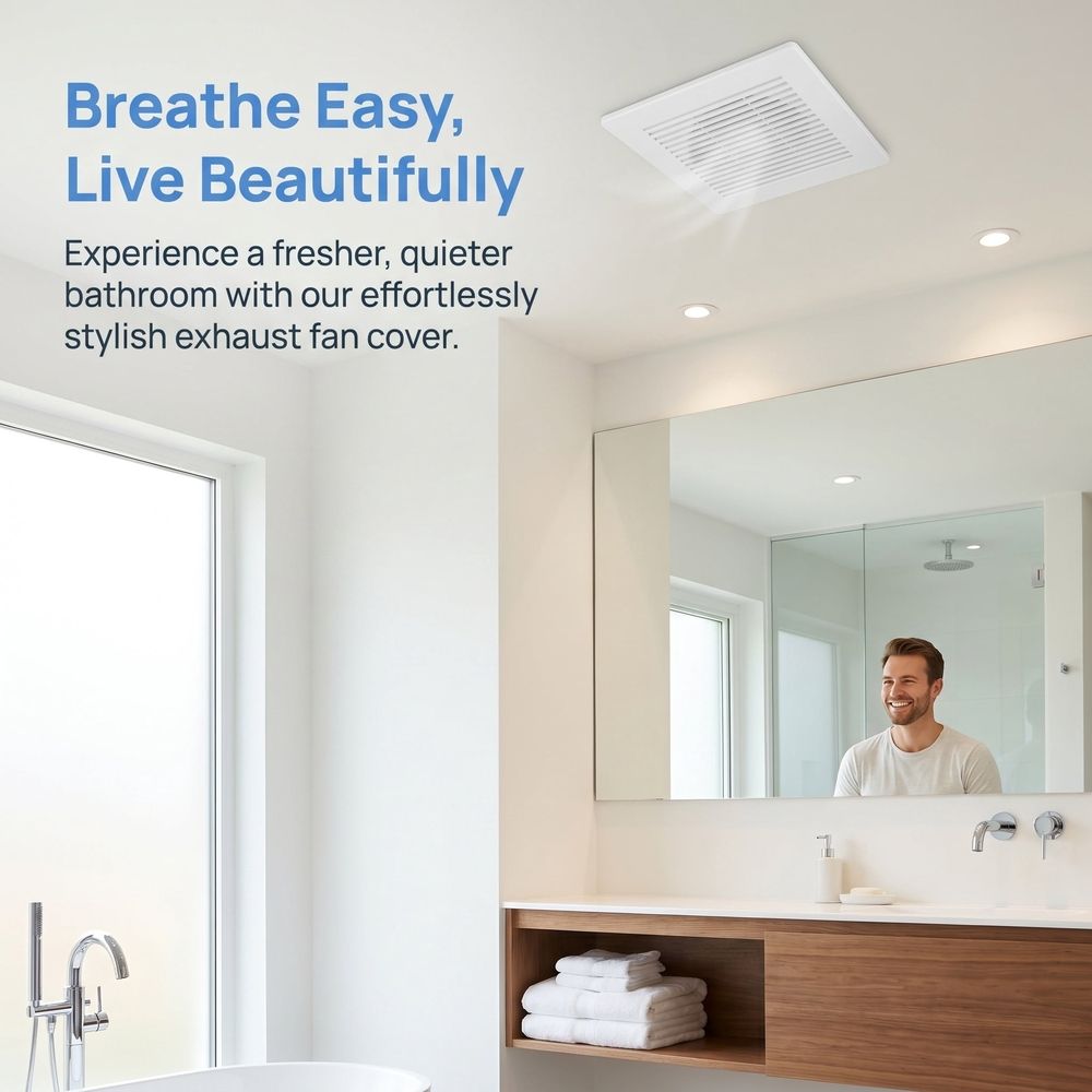 Bathroom Vent Cover Spring Loaded Quiet Durable Construction Efficient Airflow