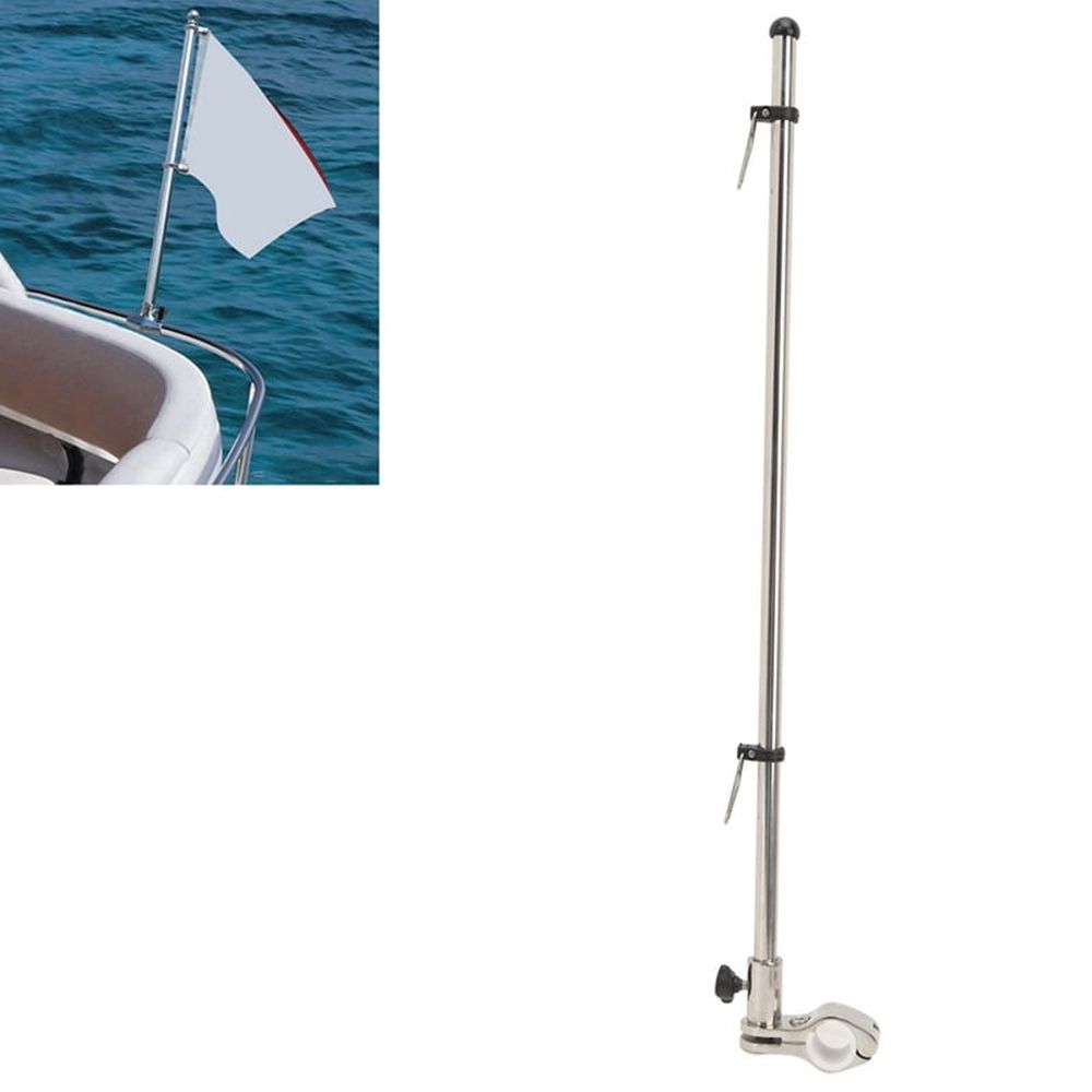 Boat Yacht Flag Pole for Rail Mount, 22.2-25mm, Marine Grade Stainless Steel, 560mm Length