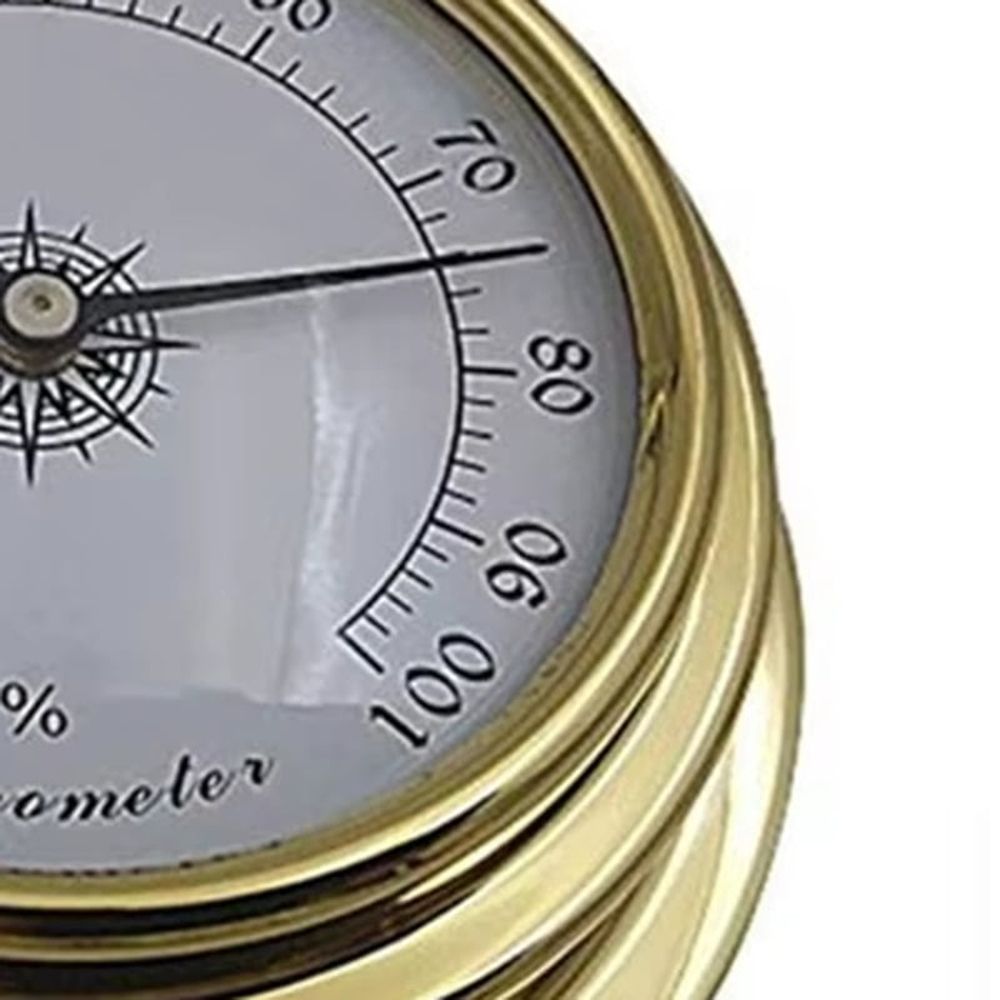 4 Pcs Boat Barometer Clock Thermometer Hygrometer Weather Station Set Wall Mounting Type Brass for Case for Shell Light