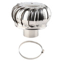 4.33in Stainless Steel Roof Ventilator - Silent, Automatic Wind Turbine Air Vent