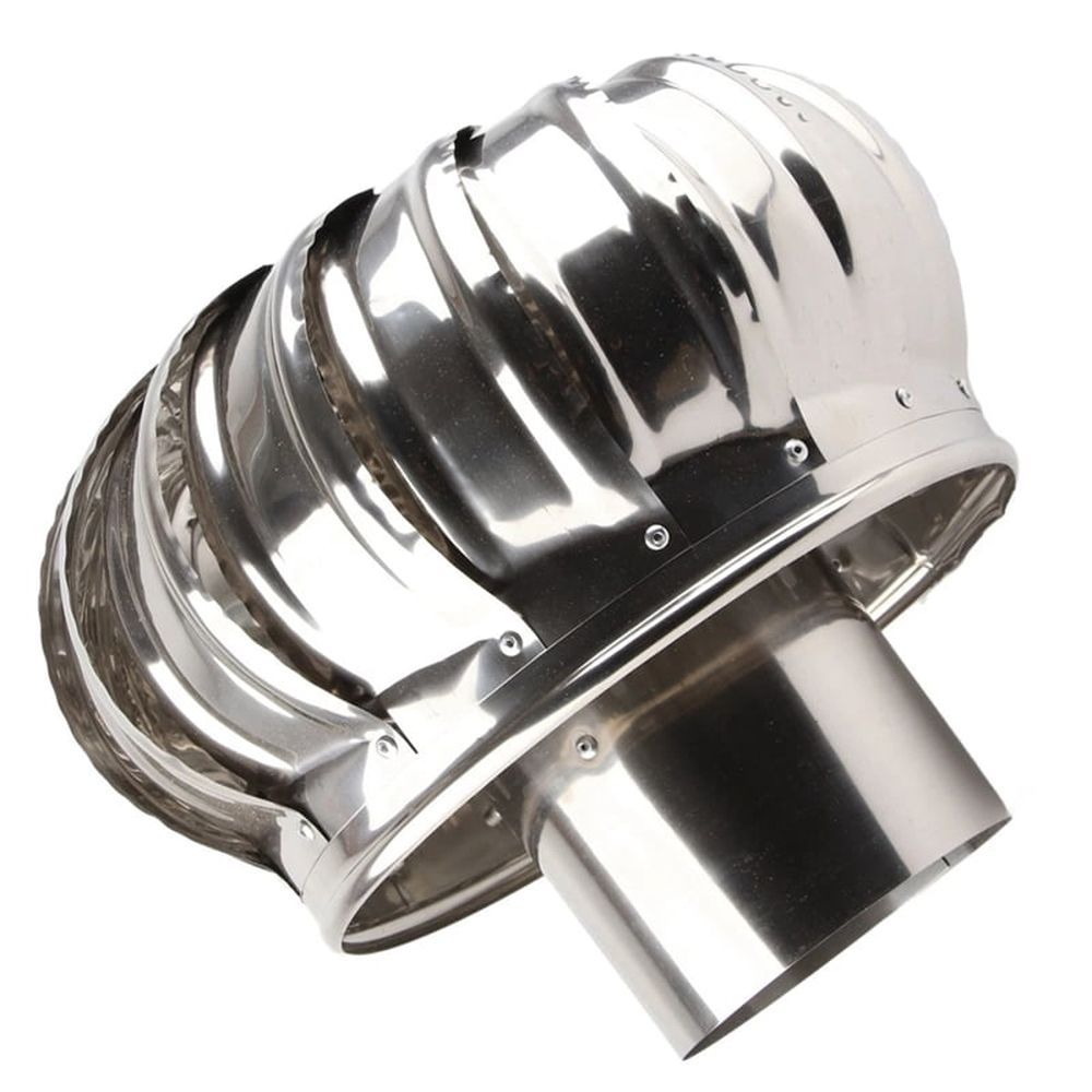 4.33in Stainless Steel Roof Ventilator - Silent, Automatic Wind Turbine Air Vent