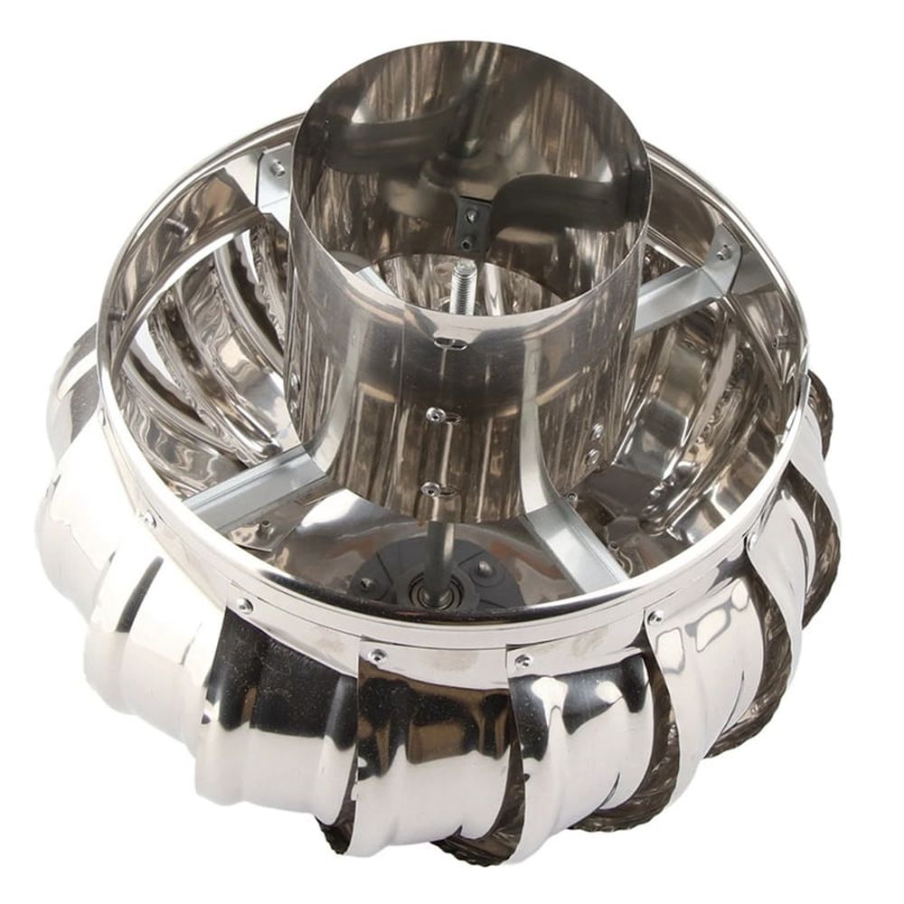 4.33in Stainless Steel Roof Ventilator - Silent, Automatic Wind Turbine Air Vent