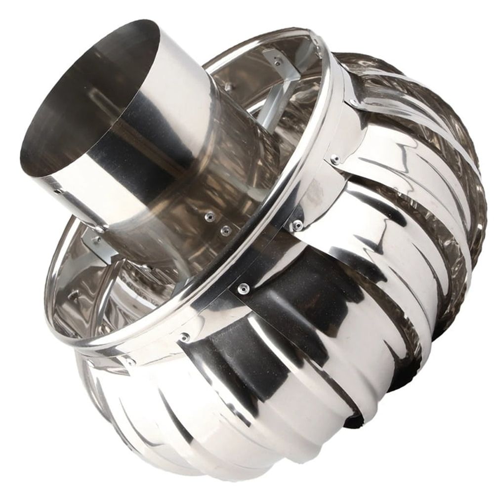 4.33in Stainless Steel Roof Ventilator - Silent, Automatic Wind Turbine Air Vent