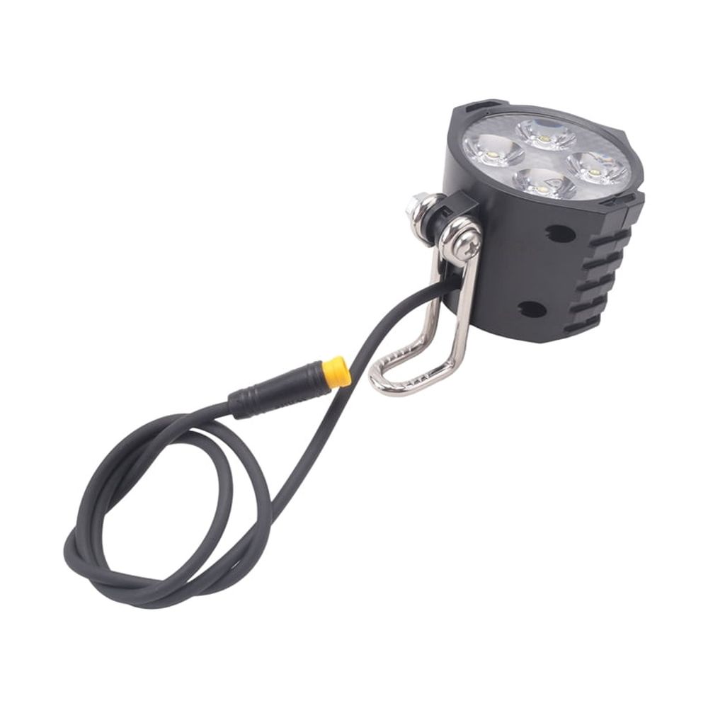Ebike LED Headlight Accessories 36V 48V Lamp 3pin Built-in Horn Front Light 4 Bulbs for Electric Scooters Bicycles