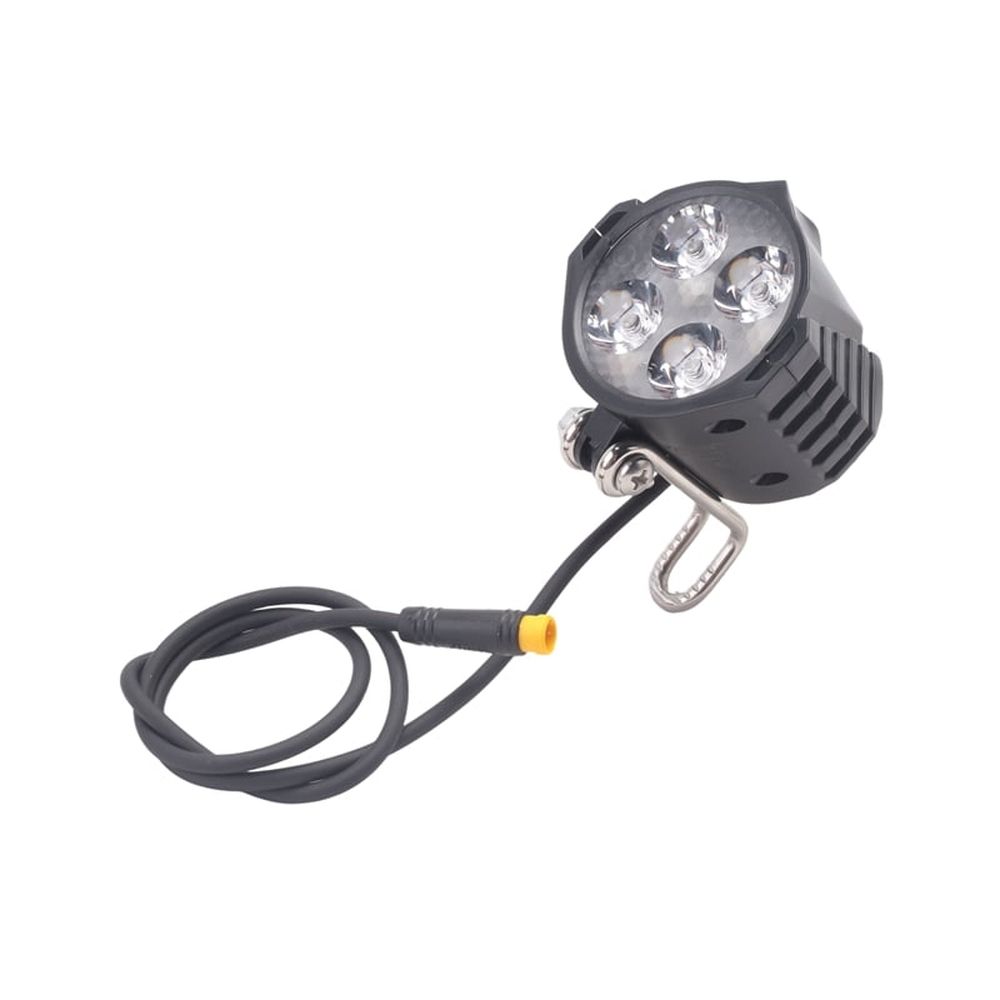 Ebike LED Headlight Accessories 36V 48V Lamp 3pin Built-in Horn Front Light 4 Bulbs for Electric Scooters Bicycles