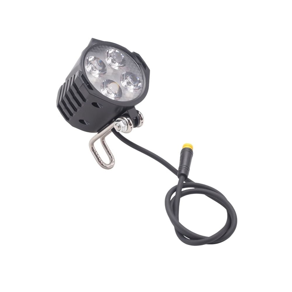 Ebike LED Headlight Accessories 36V 48V Lamp 3pin Built-in Horn Front Light 4 Bulbs for Electric Scooters Bicycles