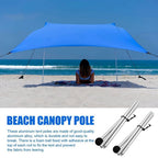 Beach Tent Poles Replacement 4 Packs Foldable Portable Aluminum Alloy Repairing Fixing Accessories for Camping Parties