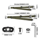 Outdoor Single Point and Two Point Rifle Sling Adjustable Quick Release Padded Shoulder Strap with Swivel Mount for Hunting Shooting Black Green Khaki