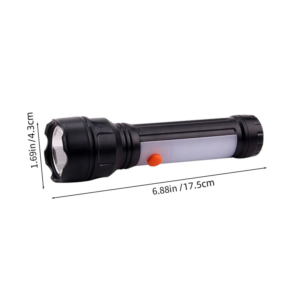 Portable LED Flashlight with Red Warning Light and 6 Modes for Road Emergency Outdoor Camping Hiking Hunting Fishing 6.89 Inches Long Waterproof