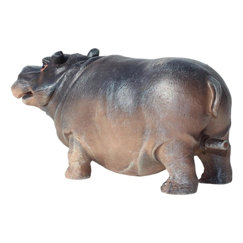 Hippo Shape Resin Aquarium Bubbler Ornament Air Stone Oxygen Pump Decor for Fish Tank Decoration Realistic Underwater Theme 5.71 Inches Long