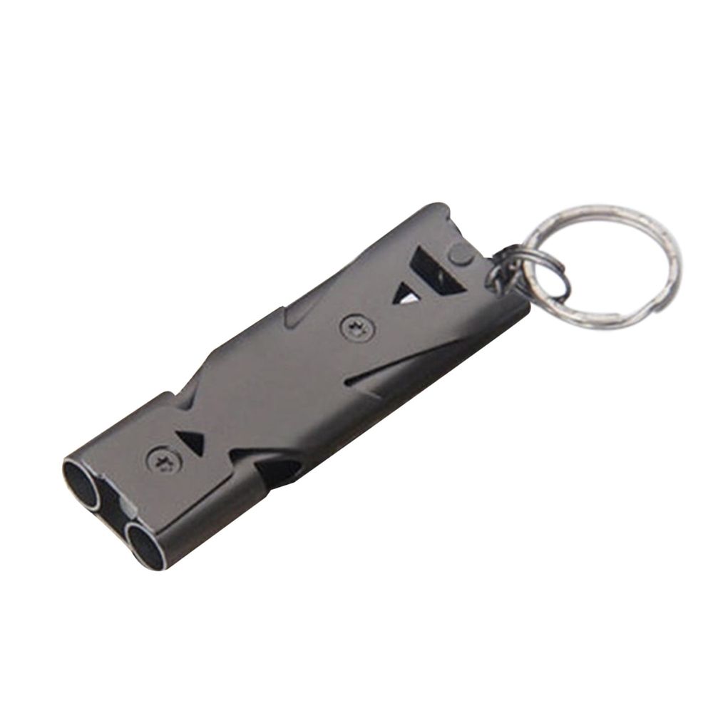 Stainless Steel Whistle Double Tube Emergency Whistle 5.7x1.8x0.9cm Loud 150 Decibels for Outdoor Camping Hiking Hunting Safety Gear