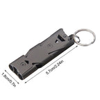 Stainless Steel Whistle Double Tube Emergency Whistle 5.7x1.8x0.9cm Loud 150 Decibels for Outdoor Camping Hiking Hunting Safety Gear