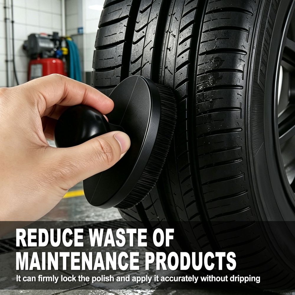 Car Tire Shine Applicator Convenient and Effort Saving Washable and Reusable Tire Shine Brush for Automotive Detailing
