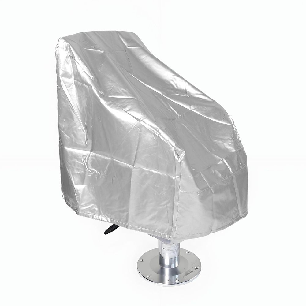 Durable Polyester Boat Seat Covers Plated Silver Waterproof Helm Chair Protection
