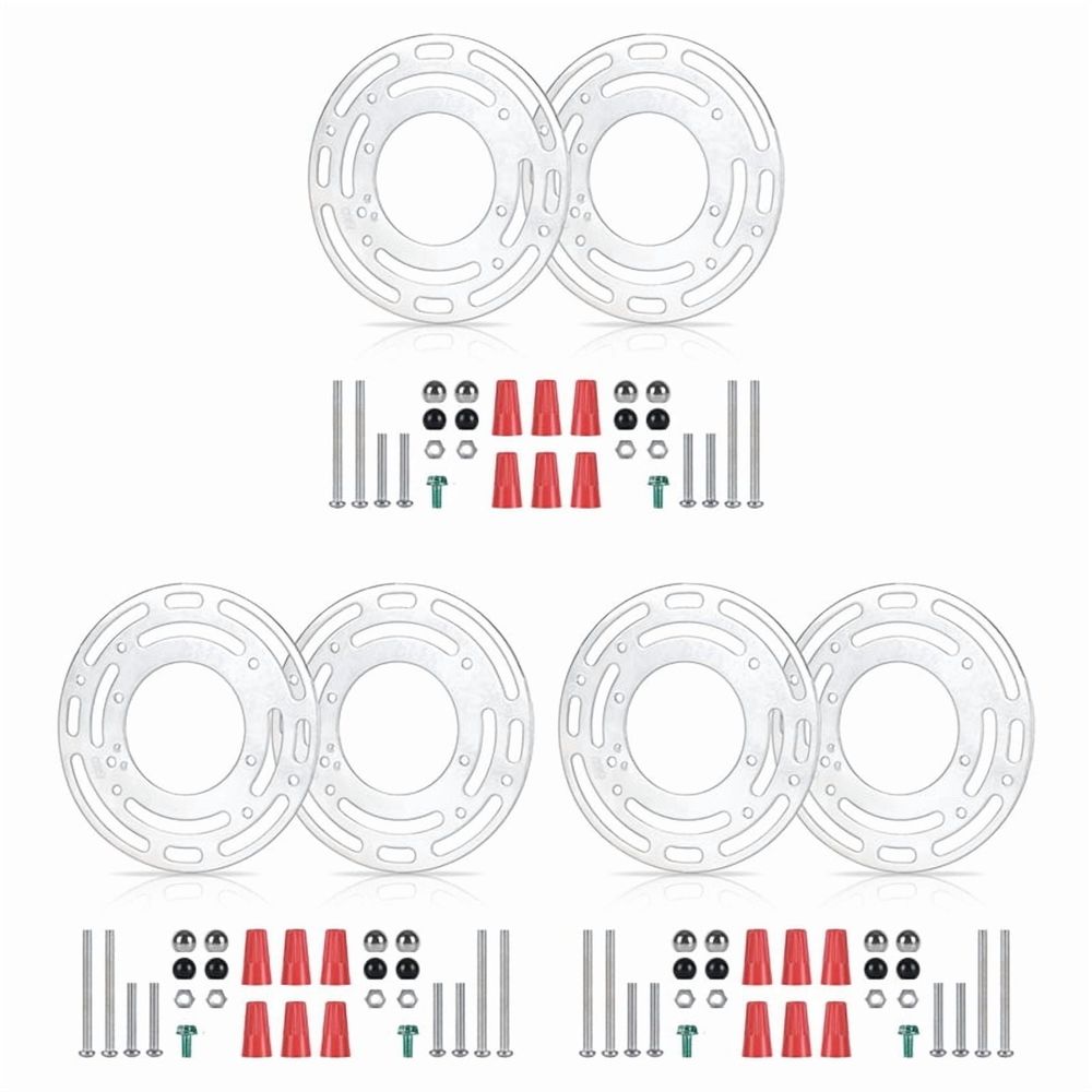6 Pack Light Fixture Mounting Brackets, Ceiling Light Mounting Plate, Wall Light Mount Blocks with and Nuts