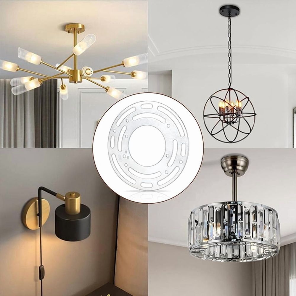 6 Pack Light Fixture Mounting Brackets, Ceiling Light Mounting Plate, Wall Light Mount Blocks with and Nuts