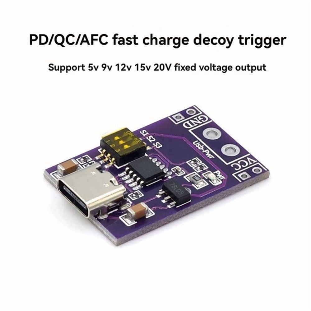 2Pcs Type-C QC PD2.0 PD3.0 to DC Spoof Fast Charge Trigger Poll Detector USB-PD Notebook Power Supply Change Board