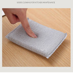 Double-Sided Scouring Sponge | 8-Pack Non-Stick Oil Dishwashing Pads | Steel Wool & Sponge Cleaning Pads for Kitchen, Bathroom & Household Use