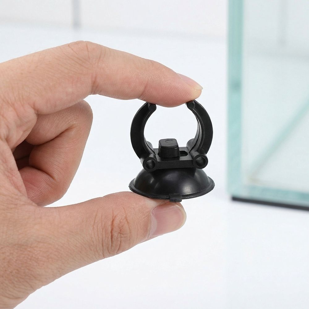 Fish Tank Heater Suction Cup Holders ABS Black Universal Fit 28Pcs