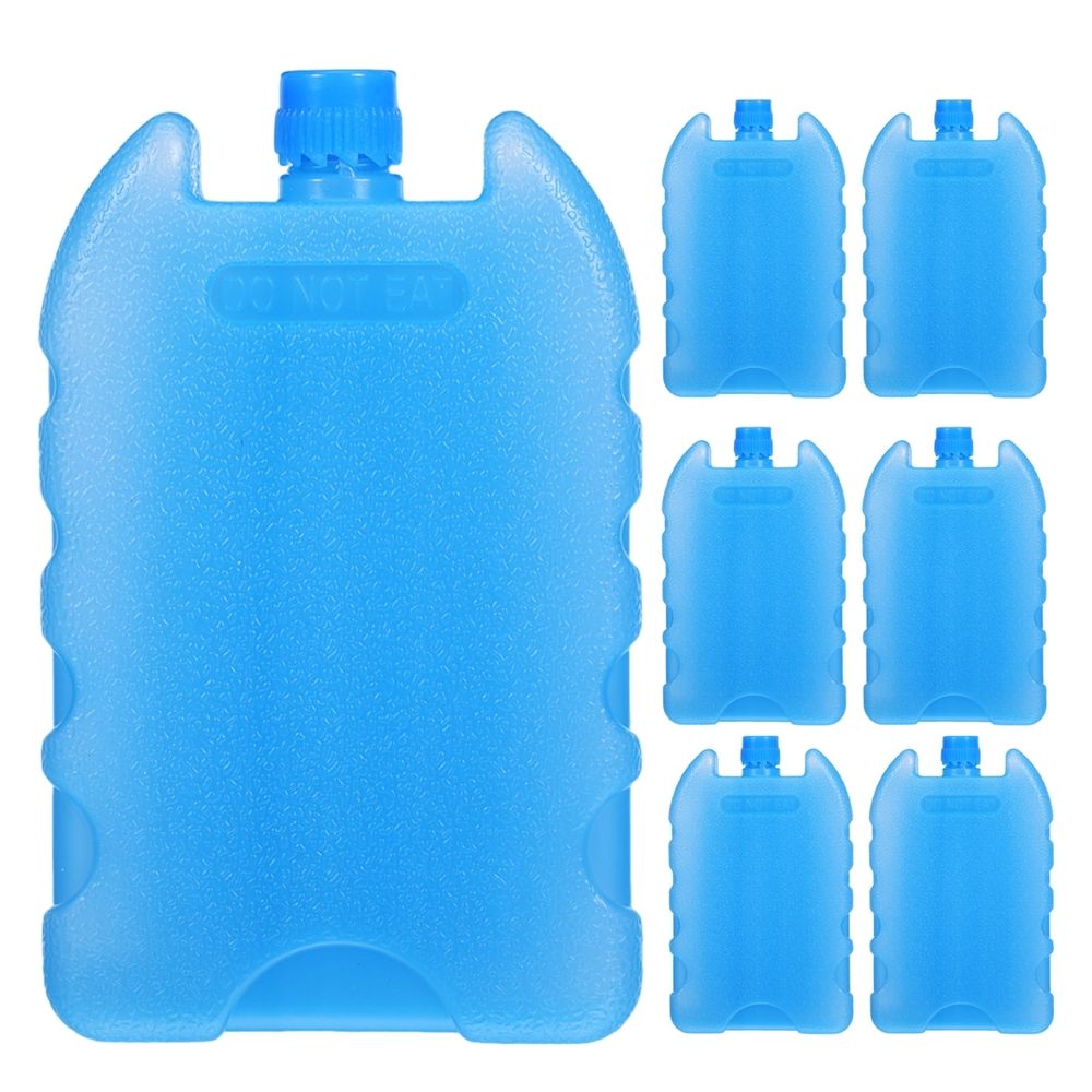 7Pcs Hard Shell Ice Packs for Coolers Reusable Gel Bottles for Hiking Picnic and Boat Cooling